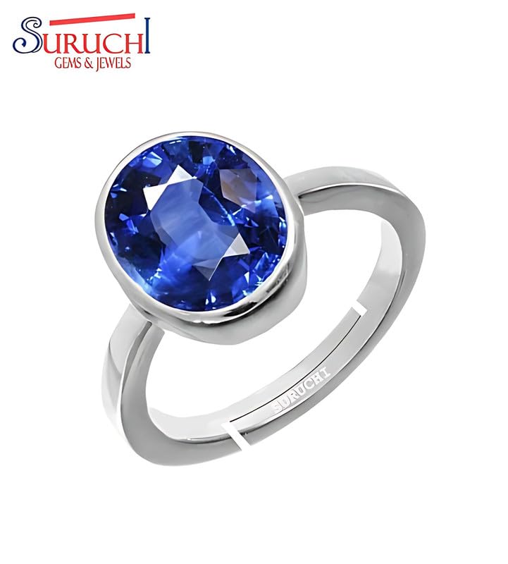 Bague saphir bleu neelam argent 925 ajustable à votre taille