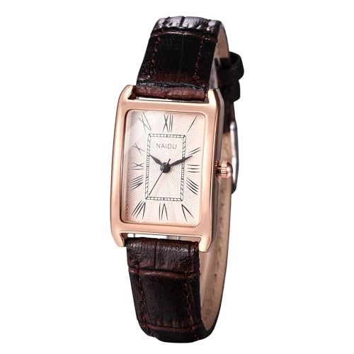 OIDEA Relojes Rectangular Analógico Mujer: Reloj de Pulsera Cuarzo para Señora Pequeño Clásico Vintage Escala de Números Romanos Correa de Cuero Marrón - para Ocio Negocios Regalos OIDEA Relojes Rectangular Analógico Mujer: Reloj de Pulsera Cuarzo para Señora Pequeño Clásico Vintage Escala de Números Romanos Correa de Cuero Marrón - para Ocio Negocios Regalos