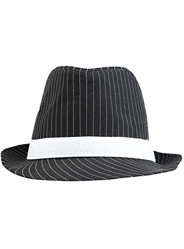 Funidelia | Chapéu gangster deluxe para homem de anos 20, Cabaré, Charleston, décadas - acessórios para adultos, acessório para disfarce - preto