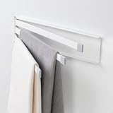 ≪ズレずにピタッ！強力マグネット≫atRise[アットライズ] ふきん掛け マグネット 左右対応 キッチン タオル掛け タオルハンガー 布巾かけ コンパクト ズレない スッキリ収納 (white)