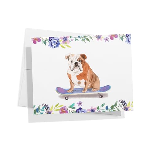 Image of Twigs Paper English Bulldog Thank You Cards, 12 Dog Stationery Note Cards