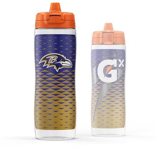 Gatorade Gx NFL Non-Slip Squeeze Bottles, 30 fl oz, Gx Hydration System