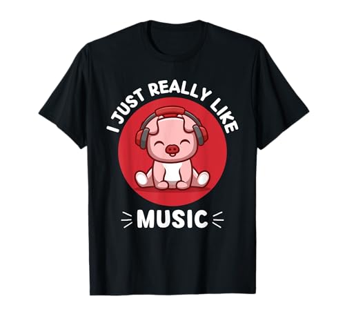 Kawaii Pig Mi piace molto la musica estetica Kawaii Maglietta
