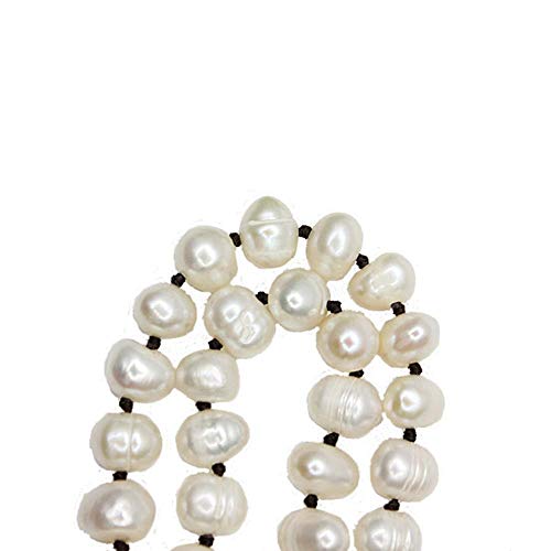 Collar de perlas naturales largo multicapa versátil que no se enreda 6
