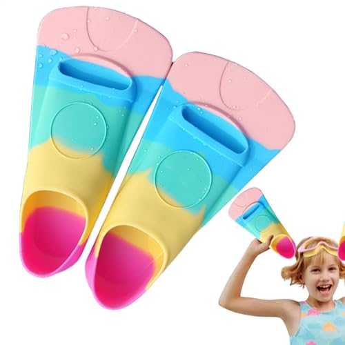 Aletas de natación para niños, aletas de silicona multiusos, aletas de entrenamiento para práctica de natación, equipo cómodo al aire libre, aletas ligeras para piscinas, lagos, playas, accesorios de