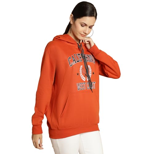Image of Mack Jonney Printed Hooded Cotton Fleece Sweatshirt for Women-MACK32482