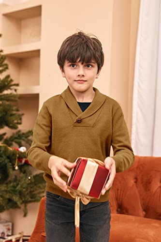 Makkrom Toddler Baby Boy Girl Shawl Collar Pullover Cable Sweaters Knit V Neck Christmas Fall Wniter Outfit3