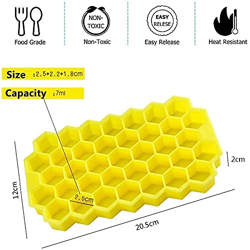 Image of Amos Silicone 37 Cavity Honey Comb Ice Cube Tray for Ice Cube Making (Random Color)