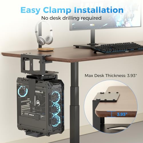 Soporte ajustable de sujeción para CPU bajo escritorio o pata miniatura 4