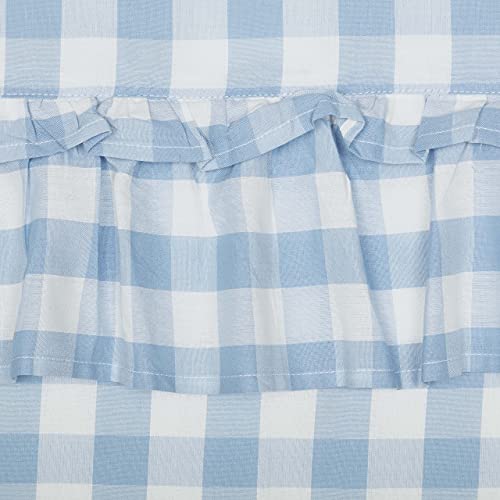 VHC-Brands-Annie-Blue-Buffalo-Check-Farmhouse-Ruffled-Panel-Curtain-Set-84×40 VHC Brands Annie Blue Buffalo Check Farmhouse Ruffled Panel Curtain Set 84×40