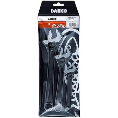 Bahco Adjustable Wrench Set with Ergonomic Handle Cover