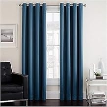 MagdiTex Soft Turkey Solid Curtains, 150x270cm, Set of 2 (Petroleum)