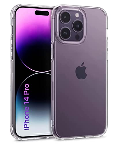 Image of WOW IMAGINE Crystal Clear Transparent Back Case Cover Compatible Apple iPhone 14 Pro| Full Device & Camera Protection Shockproof TPU Silicone Back Cover Case - Transparent