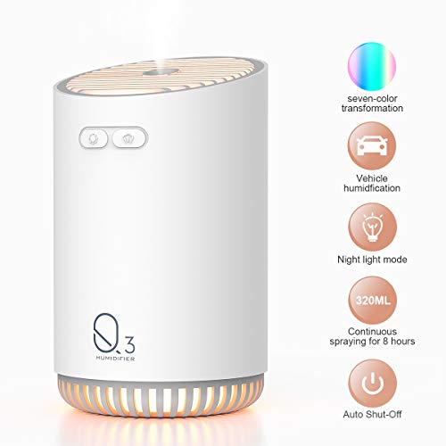 Portable Mini Humidifier,Humidifiers For Babies, Office Desk Humidifier,USB Personal Desktop Humidifier With 7-Color