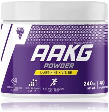 Trec Nutrition L-Arginine Alpha-Ketoglutarate (AAKG)+ Vitamin B6 240g Powder Supplement | Energy Muscle Pump PRE Workout | Grapefruit