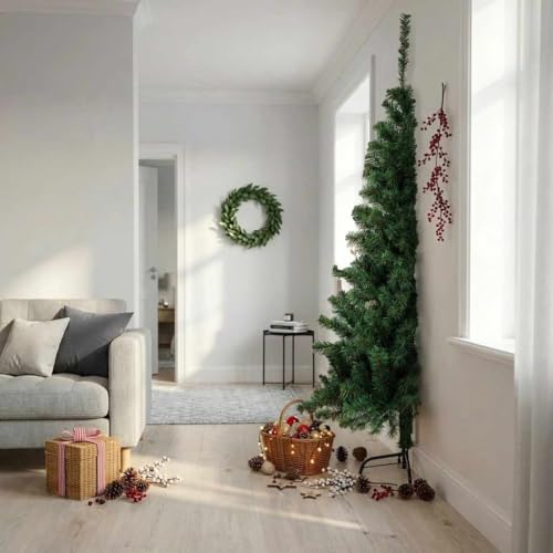Árbol de Navidad semicircular artificial de 210 cm con soporte de acero 2