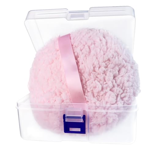 Powder Puff, 6” X 3” Body Powder Puff, Oversize Dust Puffs for Women, Soft and Comfortable Body Powder Puff and Container