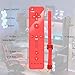 Leikurvo 2er Set Wii-Fernbedienung Gamecontroller, Controller Remote mit Nunchuck Controller für Vernbedinung Remote Plus Ersatz Kontroller Jostick Game Handle für Wii/WiiU Konsole(Rot+Blau)