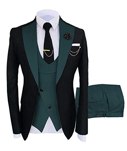 Mens Suits Fashion Suit Formal Slim Fit 3 Piece Blazer Vest Pants Wedding Tuxedo Prom Set
