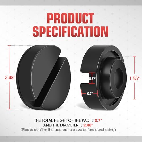 Image of DNA Motoring 2pack Floor Jack Rubber Pad, Slotted Frame Rail Protector, Car Lifting Pads Universal Jack Pad Adapter for Floor Jack, TOOLS-00623
