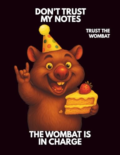 Wombat Cookie Notebook: Funny Cute Animal Lined Notebook for Kids, Students, Boys, and Girls
