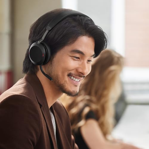 Jabra Evolve2 75 PC Wireless Headset with 8-Microphone Technology - Dual Foam Stereo Headphones with Advanced Active Noise Cancelling, USB-A Bluetooth Adapter and MS Teams-Compatibility - Black - image 2
