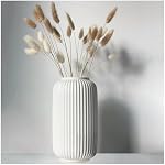 Étendu 8 Vases en céramique blanche de pouce pour les pièces de table de décoration maison, conception géométrique Vase de fleurs décoratives pour l'herbe de Pampas