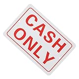 CATIEBYE Bargeld Schild Aluminium Kein Schecks Zahlung Hinweisschild Für Geschäft Einzelhandel Büro Kassierer Hinweis Wetterfest Leicht Montierbar
