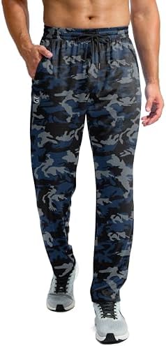 G Gradual Men's Sweatpants with Zipper Pockets Lightweight Mesh Athletic Pants for Men Open Bottom Workout Gym Running
