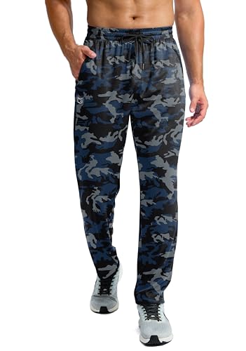 G Gradual Men's Sweatpants with Zipper Pockets Lightweight Mesh Athletic Pants for Men Open Bottom Workout Gym Running