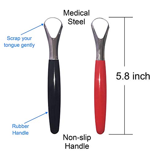 Stainless-Steel-Tongue-Scraper-Cleaner-Fresh-Breath-Tongue-Scrapers-Medical-Grade-Metal-Tongue-Scraping-Cleaner-with-Carrying-Case-for-Oral-Care-Better-Dental-Hygiene-Pack-of-2