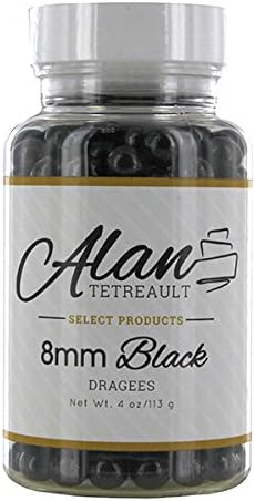 Black Pearl Dragees 8mm, 4 Ounces by Chef Alan Tetreault