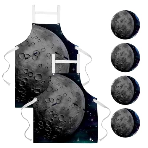 Tablier de cuisine et pâtisserie lot de 2 avec broches pour nettoyage
