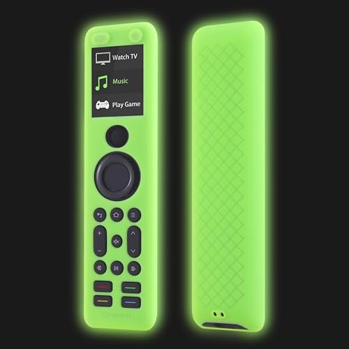 Image of LEFXMOPHY Glow Green Cover for SofaBaton X1S Universal Remote Control Green Silicone Case Replacement with Lanyard