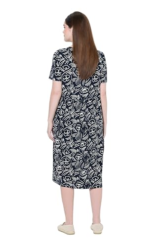 Robe imprimé scribble flower Ulla Popken en tissu fluide premium