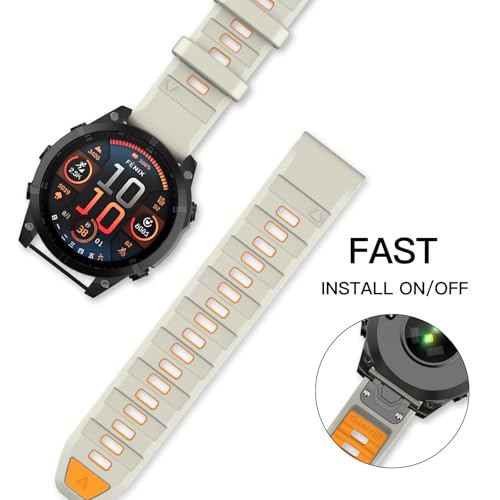 Image of OVERSTEP Compatible with Fenix 8 47mm Watch Bands, 22mm Soft Siliocne Strap for Garmin Fenix 5 /Fenix 5 Plus /Fenix 6 /Fenix 6 Pro /Fenix 7 Smartwatch