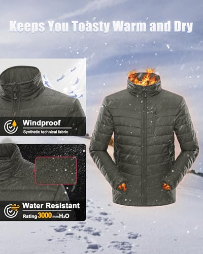 Image of 33,000ft Men's Puffer Jacket Lightweight Packable Insulated Winter Coat
