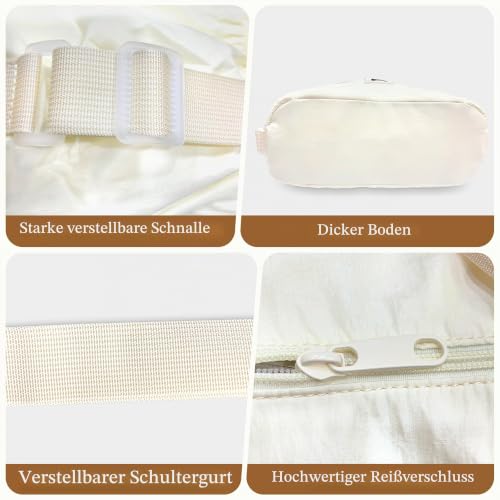 Mabecol 2-in-1 Shopper Tasche Damen, Handtasche, Henteltasche & Rucksack Mittelgroß, Wasserabweisende Umhängetasche aus Nylon, Wandelbare Tote Bag für Alltag, Uni & Reisen, Beige