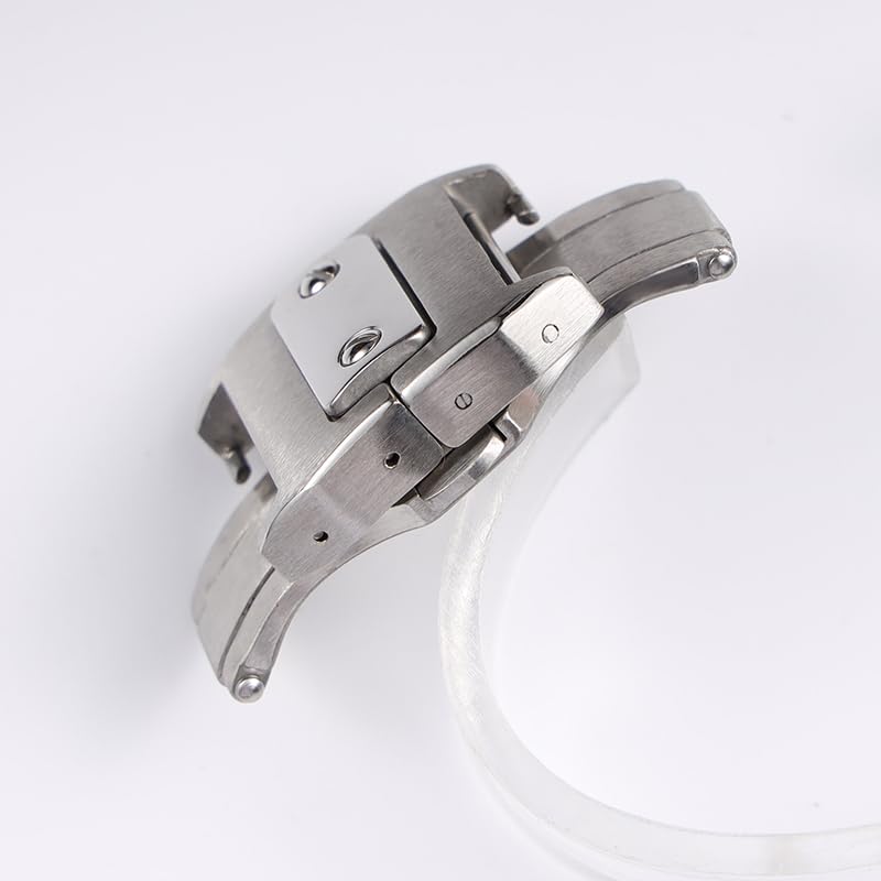 for 100 Series Watch Buckle 316L Stainless Steel Brushed Butterfly 18/21mm Fold Clasp2