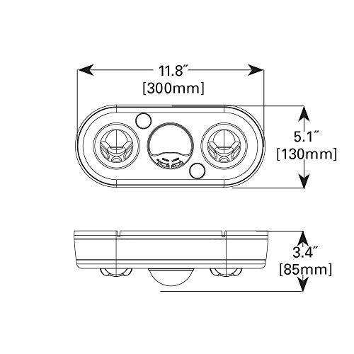 HALO All Pro Outdoor Security REV21850MW Revolve LED Twin Head 180 Degree Motion Security Light, 2100 lm, White, 5000K
