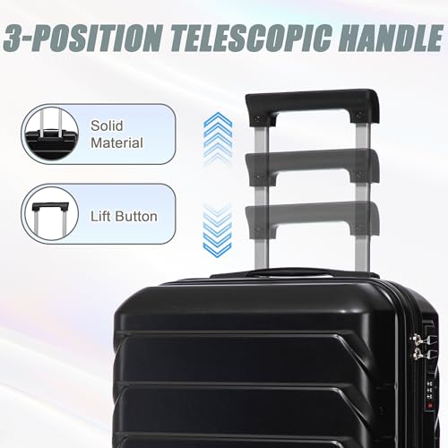Image of Hardside Luggage, Lightweight Durable ABS Suitcase with Spinner Wheels, 20 /14 Inch