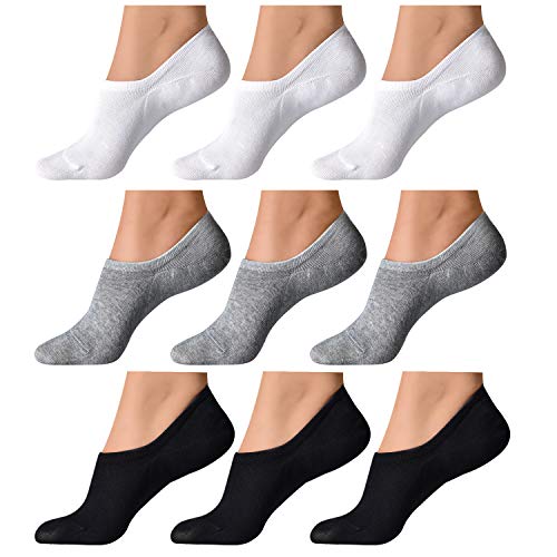 No Show Socks for Women, 3/6/9/15 Pairs Cotton Liner Socks Casual Invisible Non Slip Flat Boat Line Socks Thin Loafer Low Cut Socks