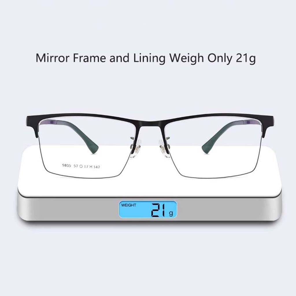 WZX Gafas de Lectura de Media Montura para Hombre, Gafas de Lectura antiluz Azul, Gafas de Lectura rectangulares de Metal semisin Montura con bisagras de Resorte
