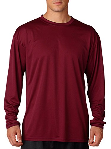 A4 Men's Cooling Performance T-Shirt, Maroon, Large