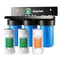 iSpring Whole House Water Filter System, Reduces up to 99% Chlorine, Sediments, Taste, Odor, 3-Stage w/ 10-Inch Sediment and Carbon Block Filters, Model: WGB31B, 1" Inlet/Outlet