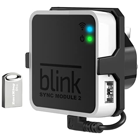 64GB USB Flash Drive and Outlet Mount for Blink Sync Module 2, Save Space and Easy Move Mount Bracket Holder for Blink Outdoor Blink Indoor Security Camera System (Black) Cover