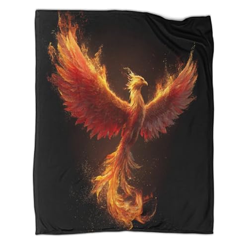 kaiyun Fénix ardiente Blanket Sofa Throw 3D Impreso Es Suave Y Cómodo Al Tacto,Adecuado para Que Toda La Familia Se Mantenga Abrigada 40x50inch(100x130cm)