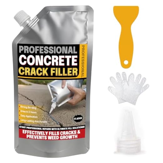 Concrete Crack Filler, 17.63Floz High Elasticity Liquid Cement Crack Filler, Self-Leveling Waterproof Repair Sealant for Driveway, Walkway, Patio, Hole, Indoor & Outdoor -Quick Drying, Permanent Fix