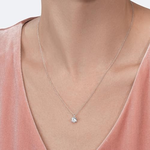 IGI Certified 1 Carat Lab Grown Diamond Round Solitaire Pendant Necklace for Women - 14k White Gold Necklace (I-J, VS1-VS2, 1.00 cttw) - 3-Prong Martini - 18 Inch Chain2