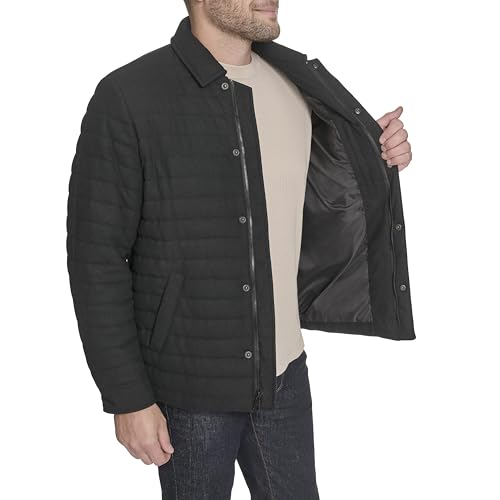 Tommy Hilfiger Gesteppte Herren-Shacket aus Wollmischgewebe, Schwarz, XXL – Ansicht 6